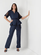 Tencel Denim Peplum Trouser