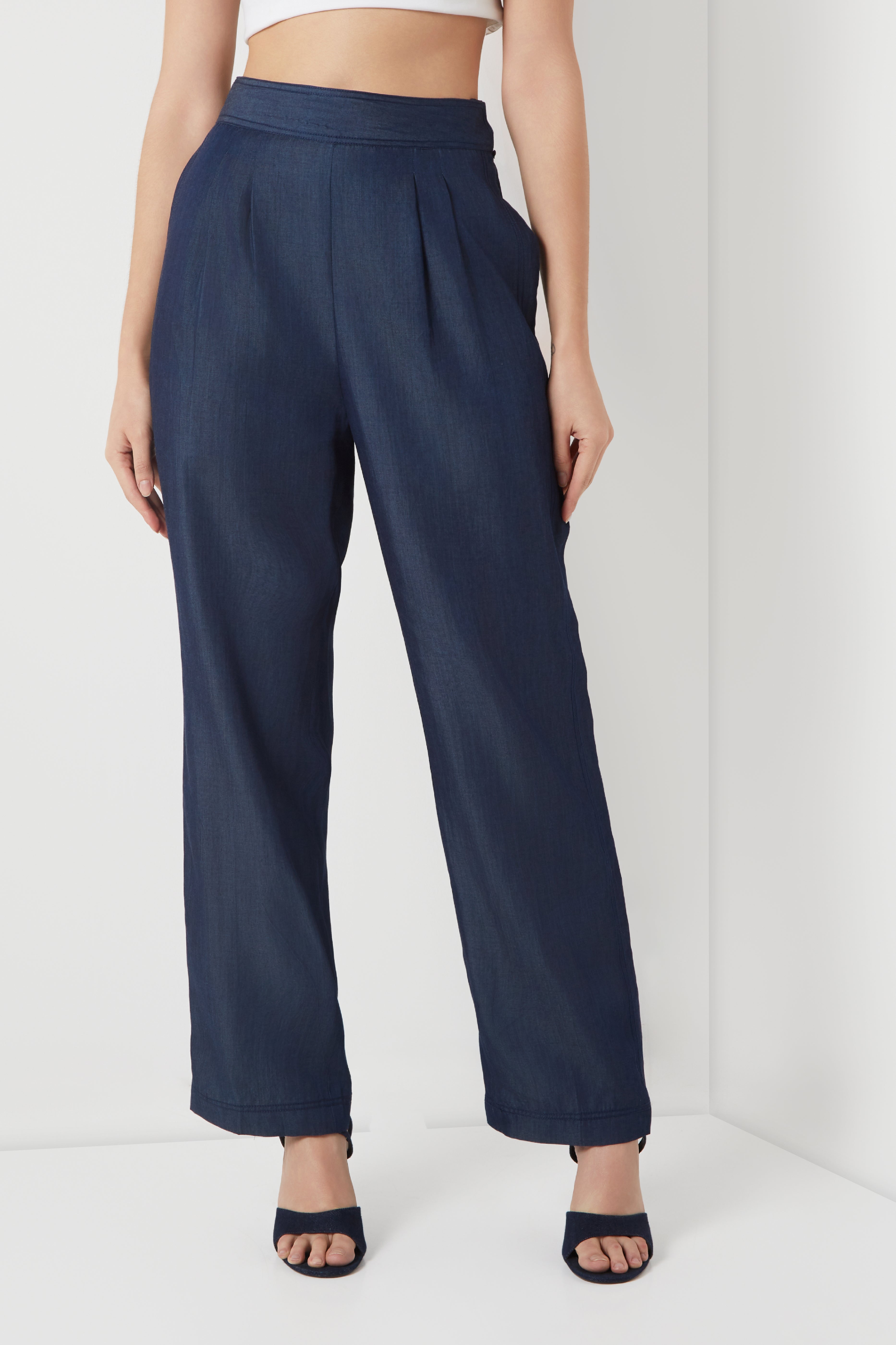 Tencel Denim Peplum Trouser