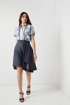 Blocked Cotton Linen Shirt